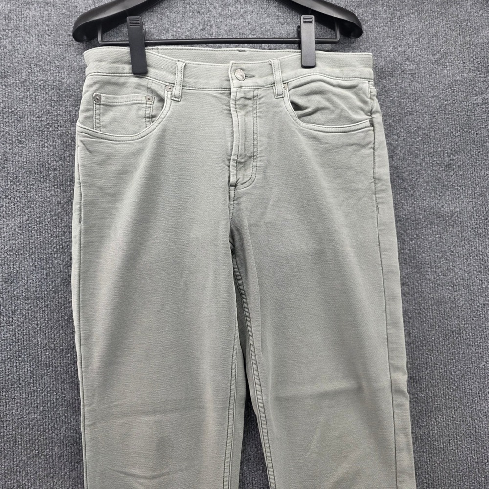 Faherty Brand Mens 5-Pocket Pants Sage Green Slim Straight MBC0020-FOL Size 31